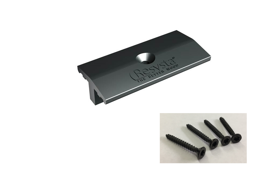 Befestigungsclip für Bodendiele mit Nut (Kunststoff) inklusive Schrauben, 100 Stk. / Packung für Resysta Terrassendielen