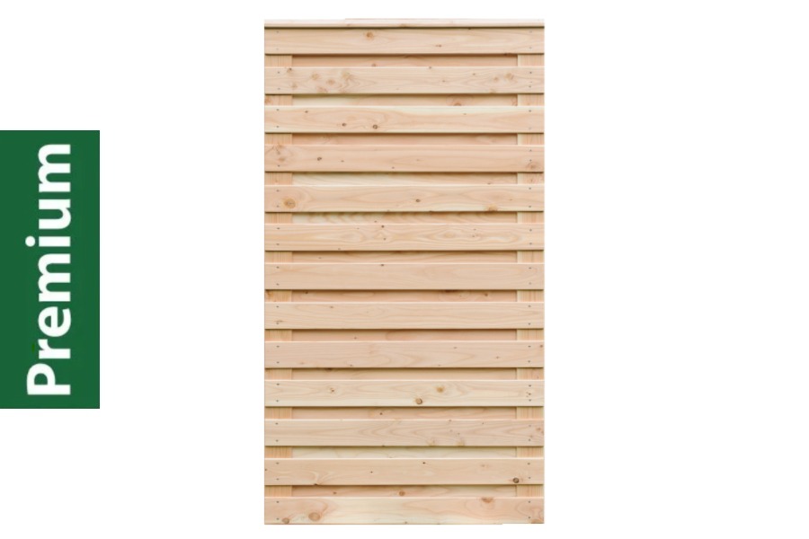 Premium Douglasie Sichtschutzzaun Holz, 98,5 cm (B) x 181 cm (H), Lamellenzaun, natur