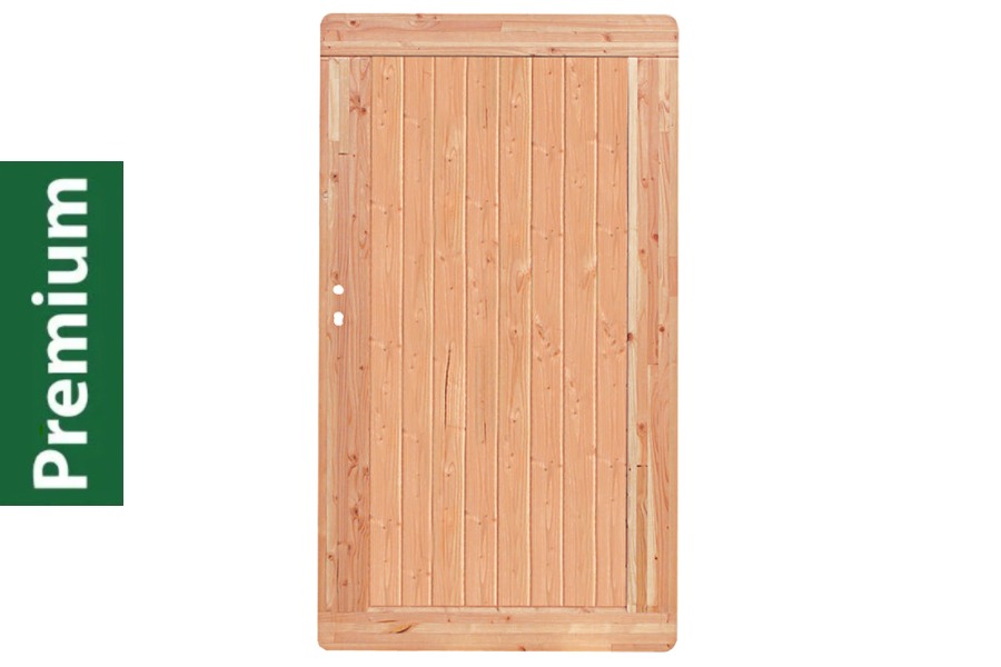 Premium Douglasie Gartentür, Sichtschutzzaun Holz, 100 cm (B) x 178,5 cm (H), Senkrechtfüllung - natur