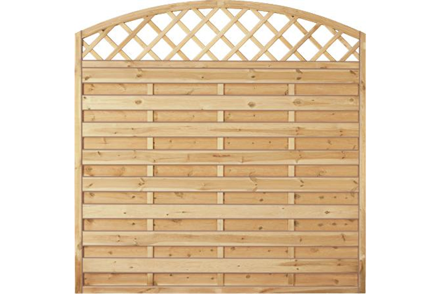Sichtschutzzaun Holz Bogen mit Gitter Kiefer/Fichte 180 x 180/160 cm (Serie Baltrum)