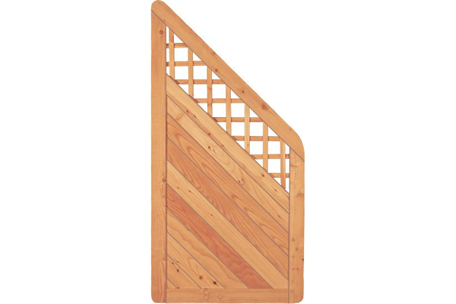 Sichtschutzzaun Holz Lärche Gitter 90 x 180/90 cm (Serie Pöhl)