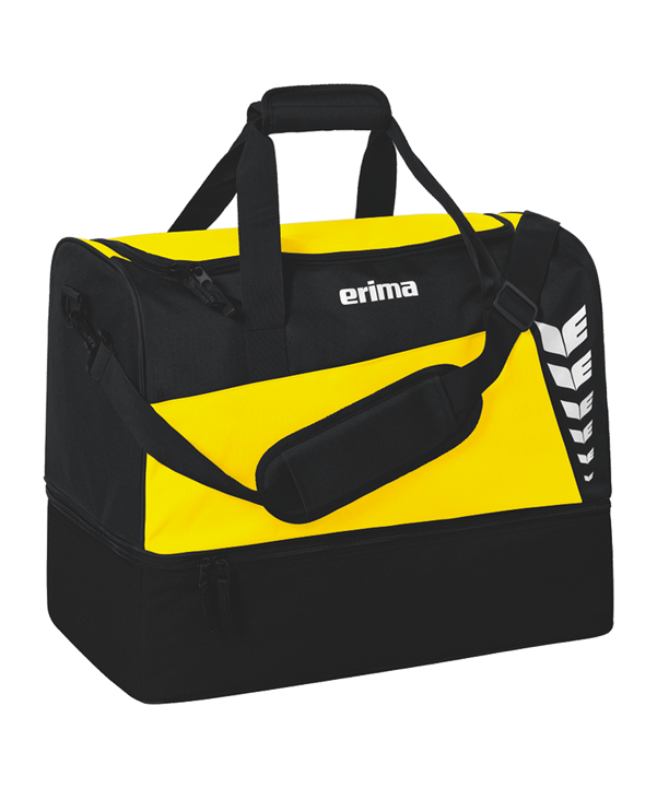 Erima Six Wings Sporttasche mit Bodenfach Gr. M Gelb Schwarz