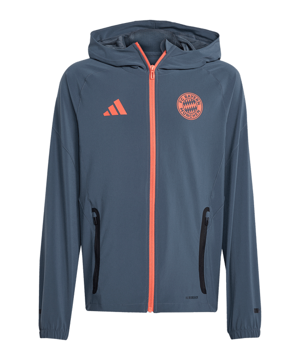 adidas FC Bayern München Tech Travel Jacke Kids Grau