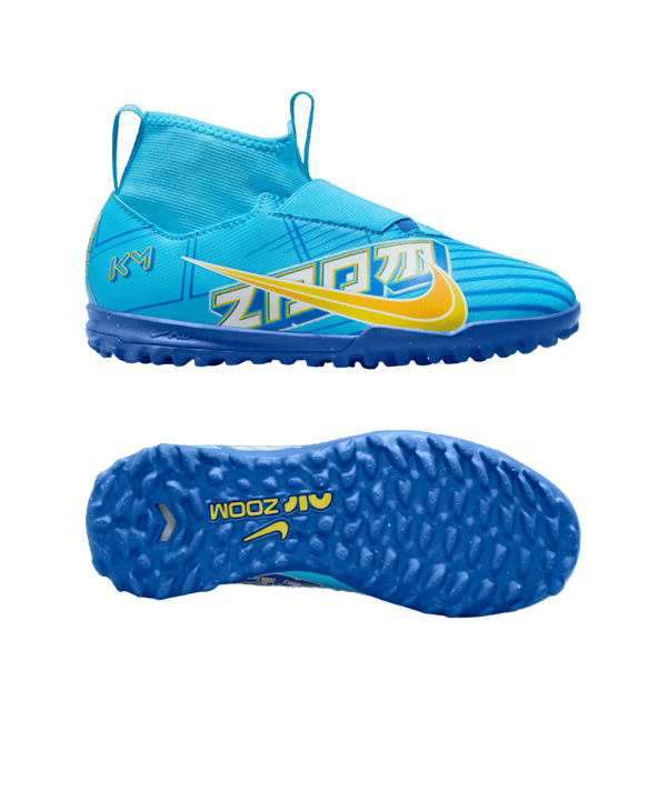 Nike Jr Air Zoom Mercurial Superfly IX Academy TF Mbappe Signature Kids Blau F400