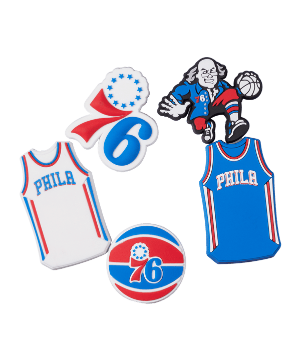 Crocs NBA Philadelphia 76ers Pin 5er Pack Merch Weiß