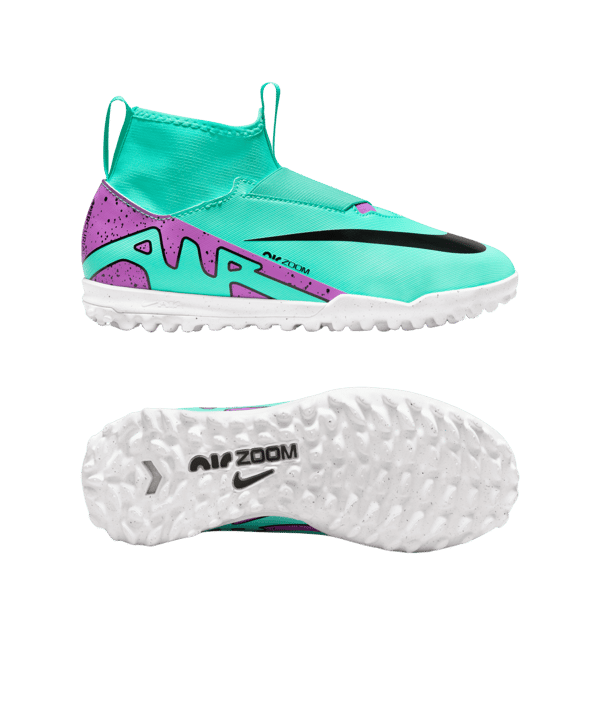 Nike Jr Air Zoom Mercurial Superfly IX Academy TF Peak Ready Kids Grün Pink Schwarz F300