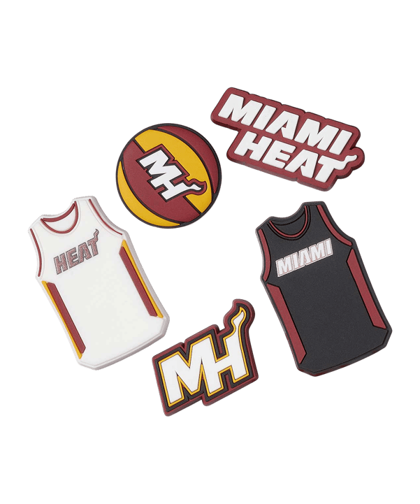 Crocs Nba Miami Heat Jibbitz 5Er Pack Pin Pin Schwarz