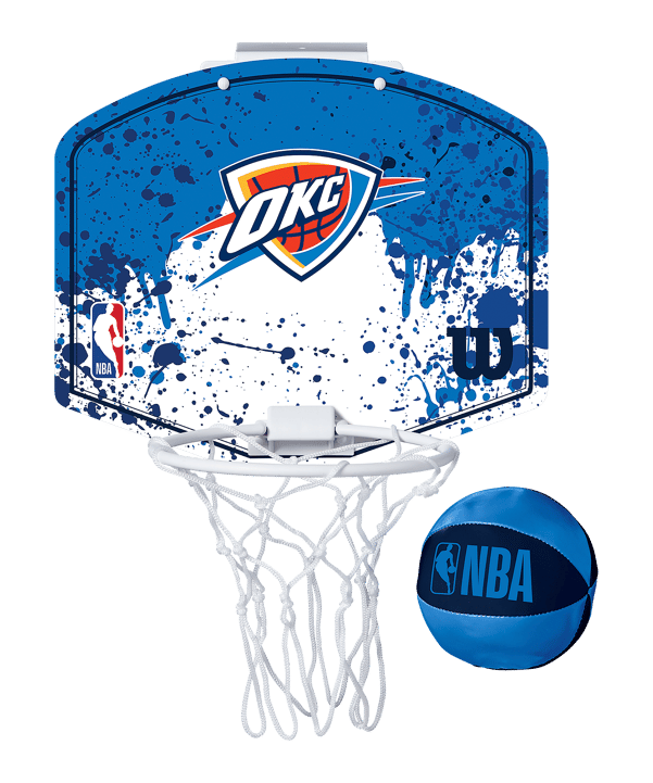 Wilson NBA Oklahoma City Thunder Team Mini Hoop Basketball Set Mini Basketballkorb Silber