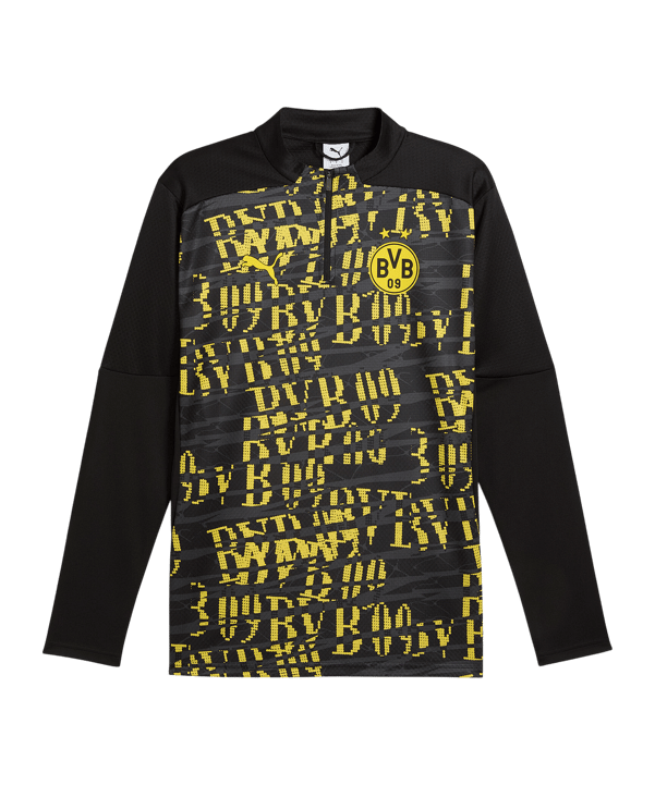 Puma BVB Prematch 1/4 Zip Sweatshirt Schwarz F02
