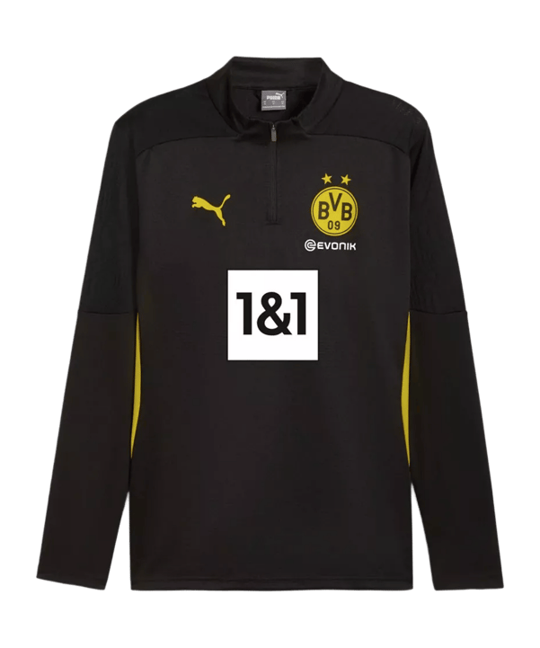 PUMA BVB Dortmund 1/4 Zip Sweatshirt mit Sponsor Schwarz F02