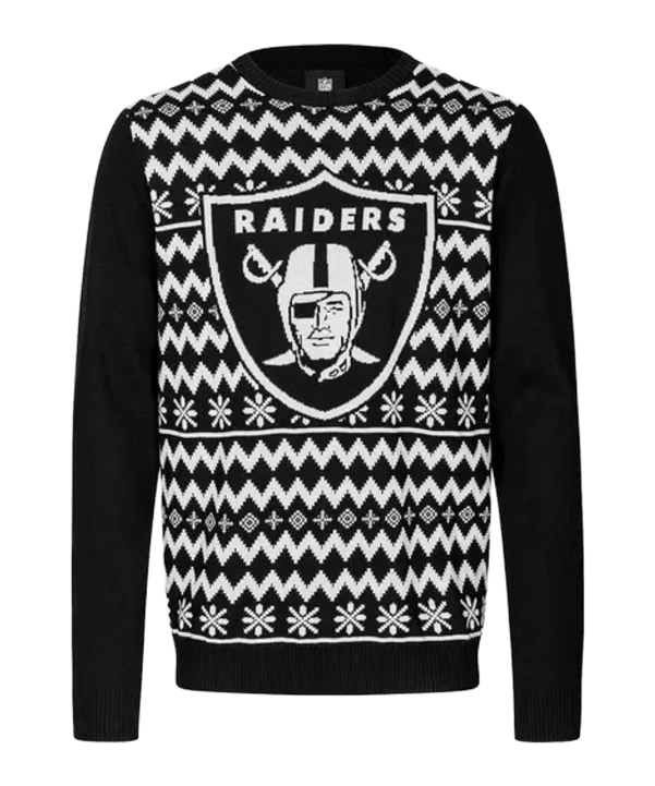 FOCO NFL LVR Ugly Christmas Sweatshirt Schwarz