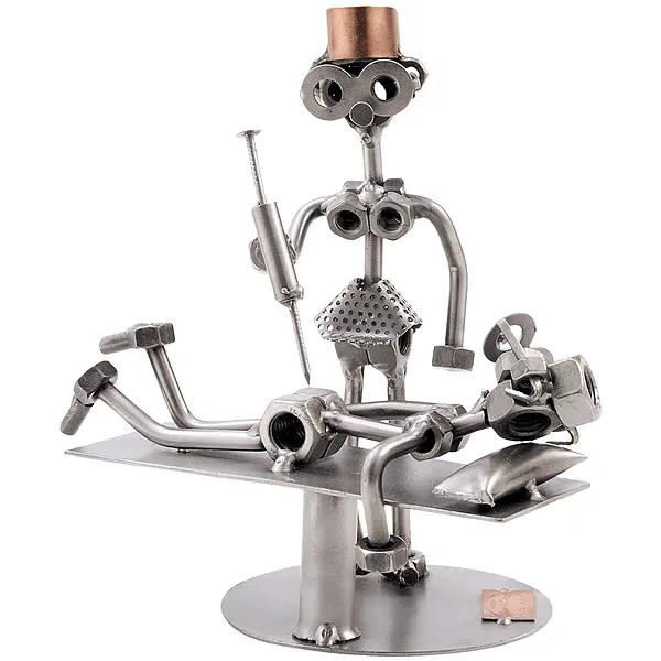 Schraubenmännchen Krankenschwester mit Patient