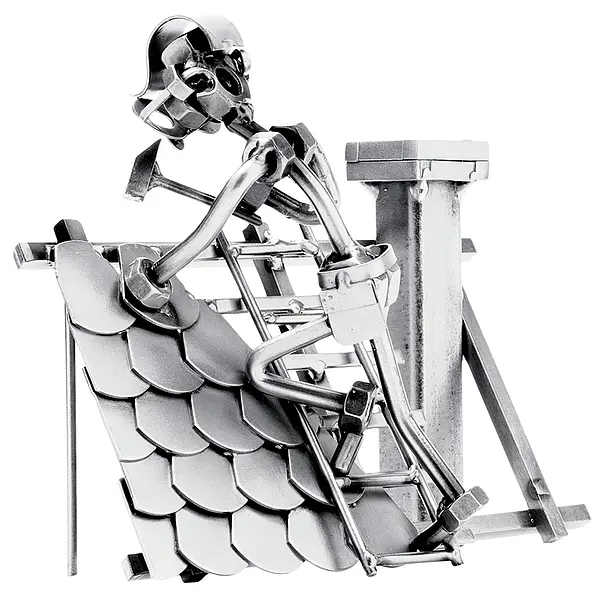 Schraubenmännchen Dachdecker mit Leiter