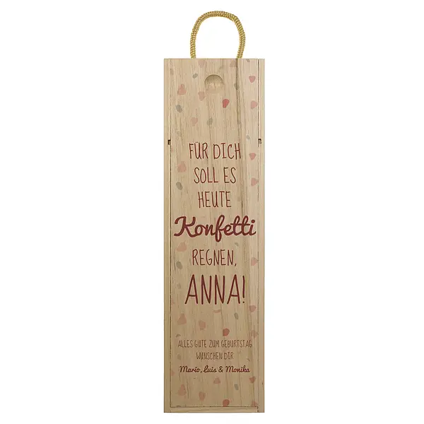 Weinkiste zum Geburtstag mit Konfetti-Dekor Design 2