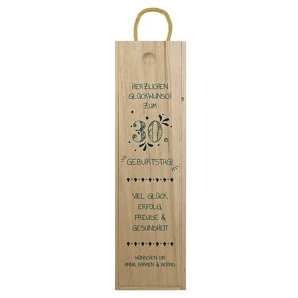 Ansprechende Weinkiste zum Geburtstag Design 4