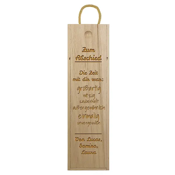 Abschiedsgeschenk - Weinbox mit Gravur