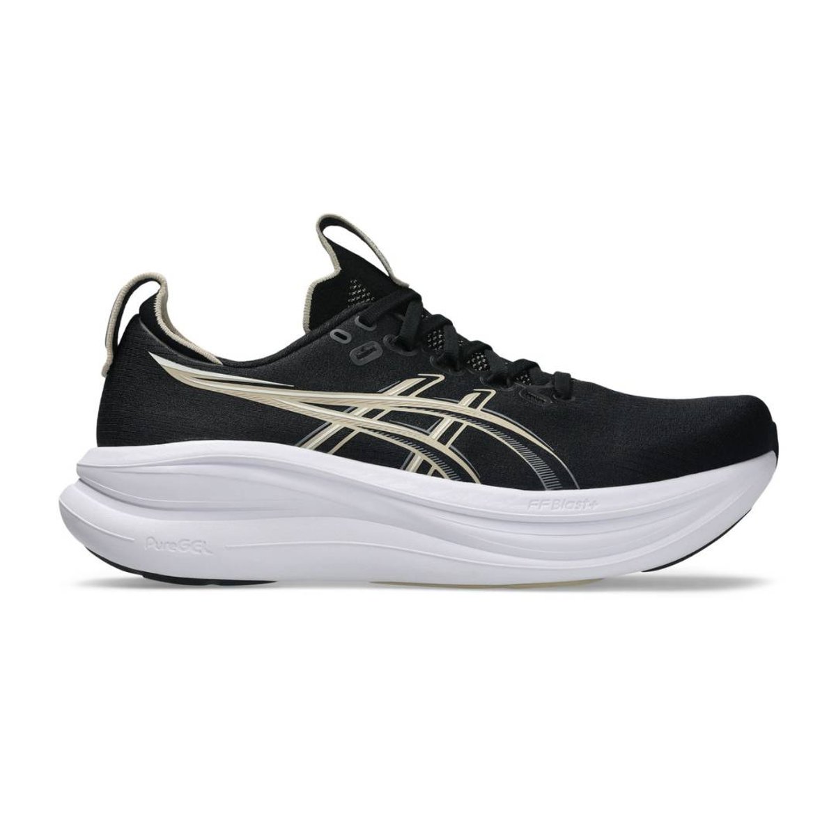 Asics Gel-Nimbus 28 Schuhe Schwarz Gold SS26, Größe 42 - EUR