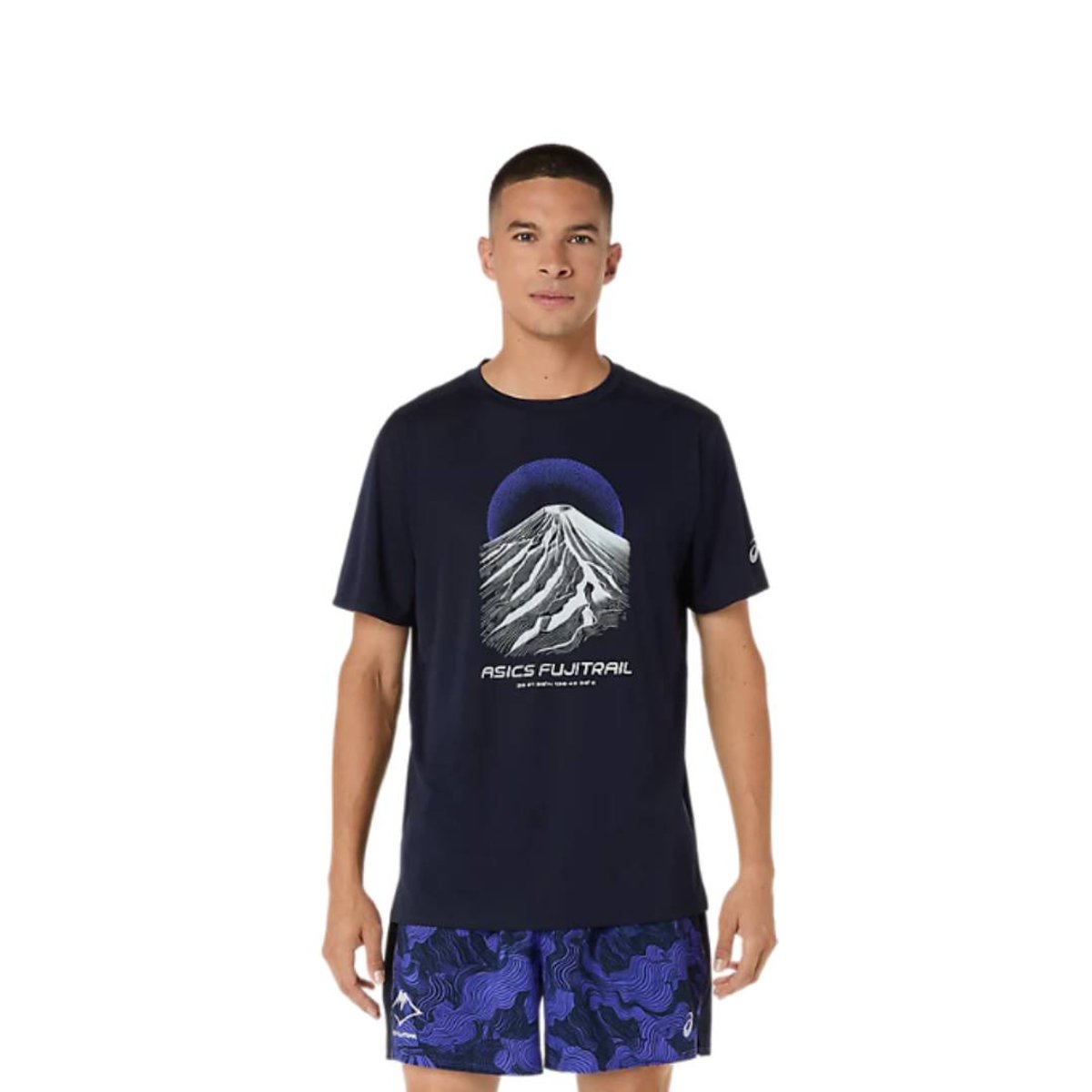 Asics Fujitrail Kurzarm-T-Shirt Schwarz Lila, Größe M