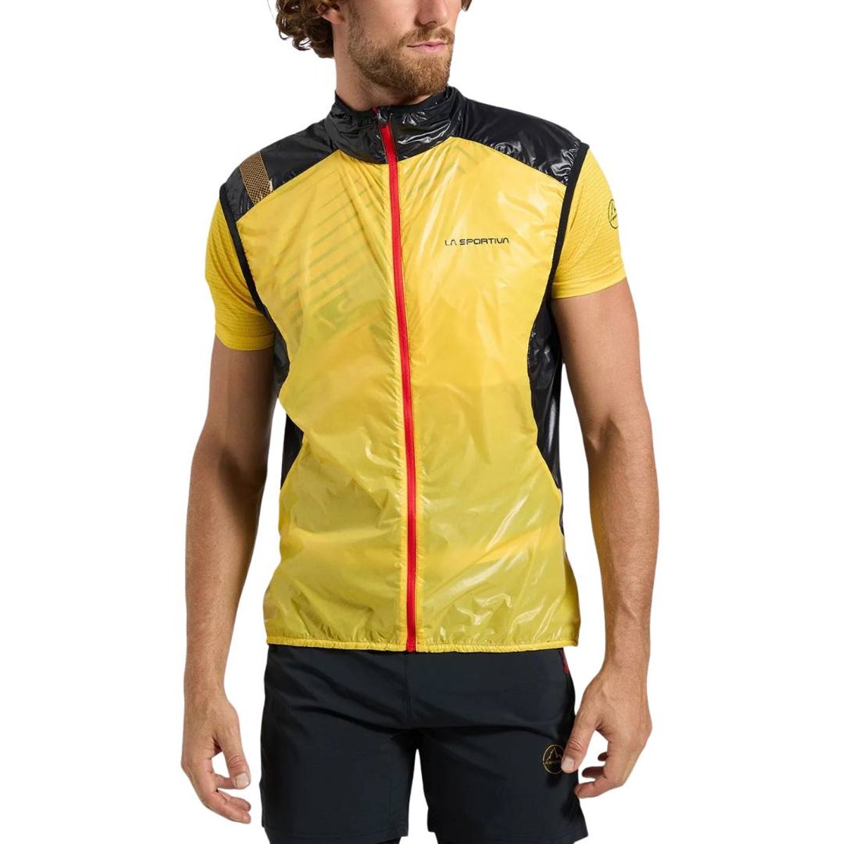 La Sportiva Blizzard Windbreaker Weste Gelb Schwarz, Größe M