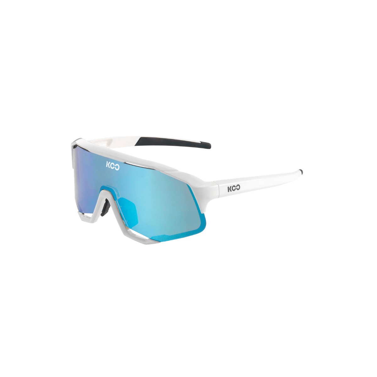 KOO Demos Weiße Brille Türkisblaues Objektiv