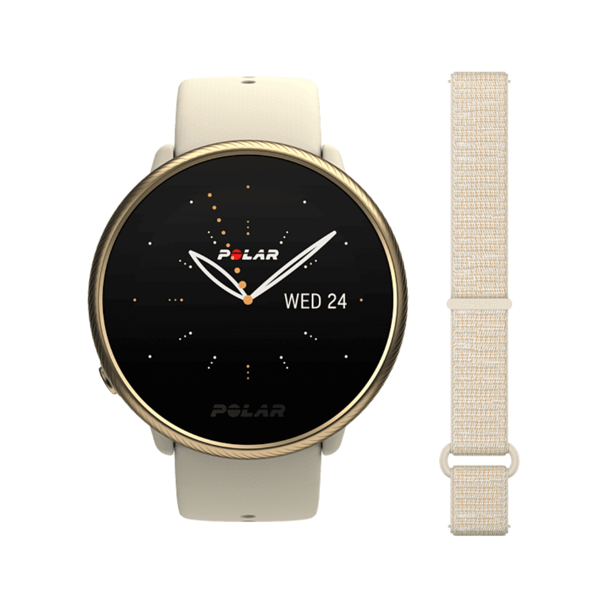 Armbanduhr Polar Ignite 2 Weißgold mit Nylon-Klettband