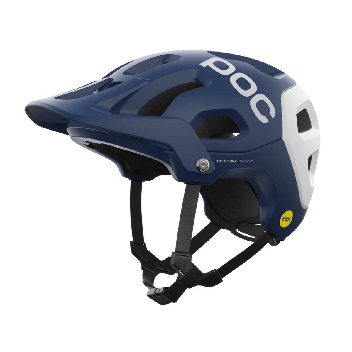 POC Tectal Race MIPS Helm Marineblau Mattweiß, Größe M