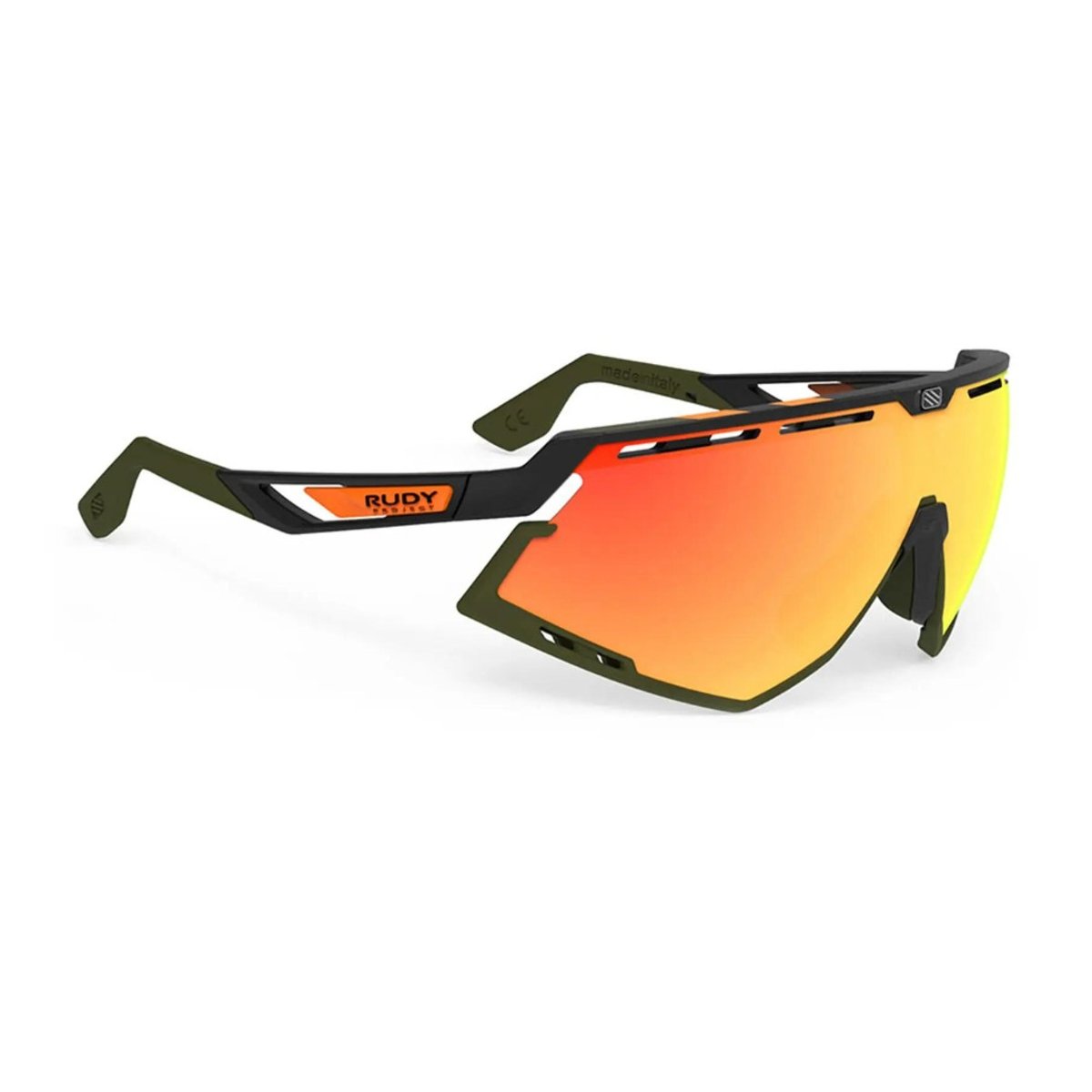 Rudy Project Defender Brille Mattschwarz – Olive Multilaser Orange