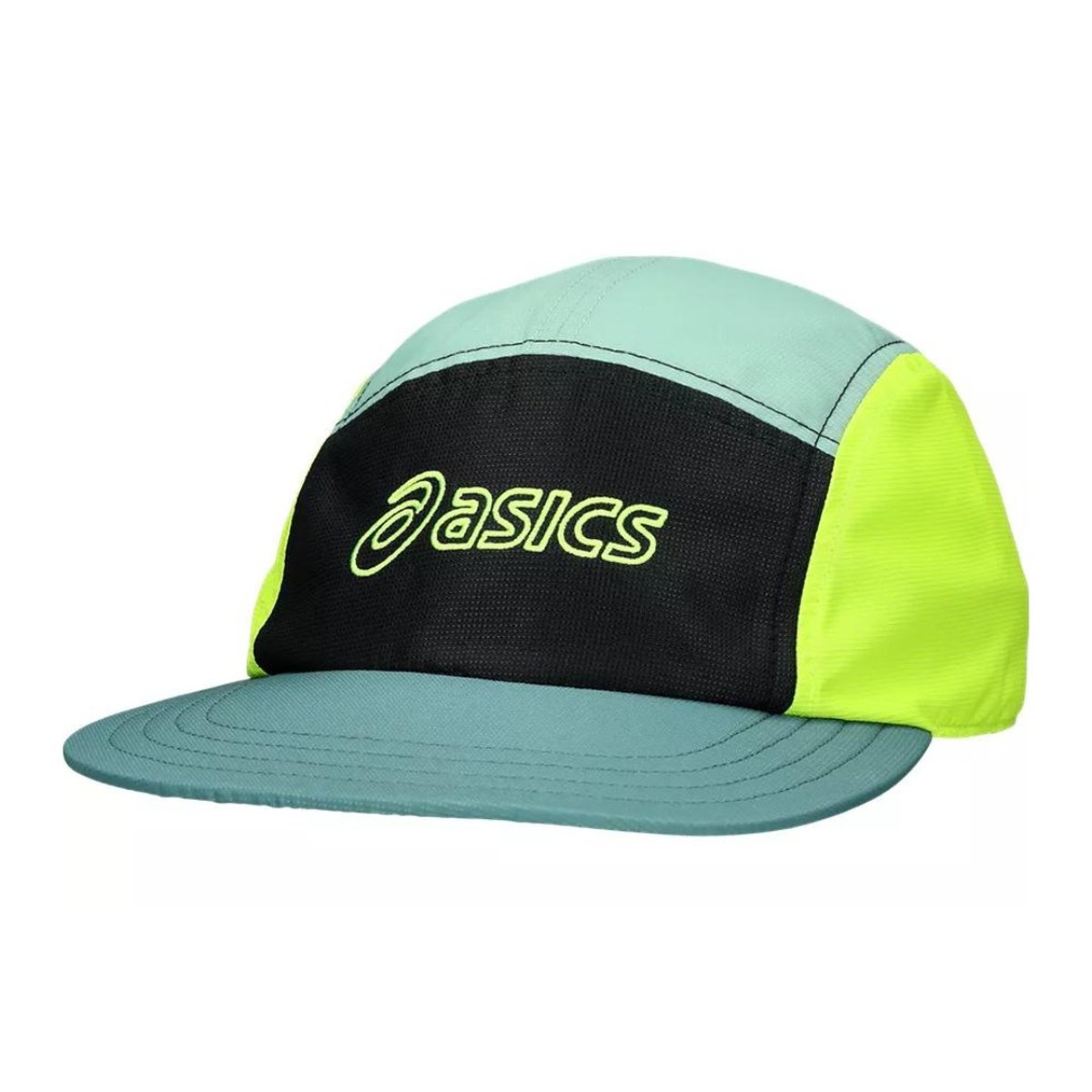 Asics 5 Panel Cap Schwarz Grün