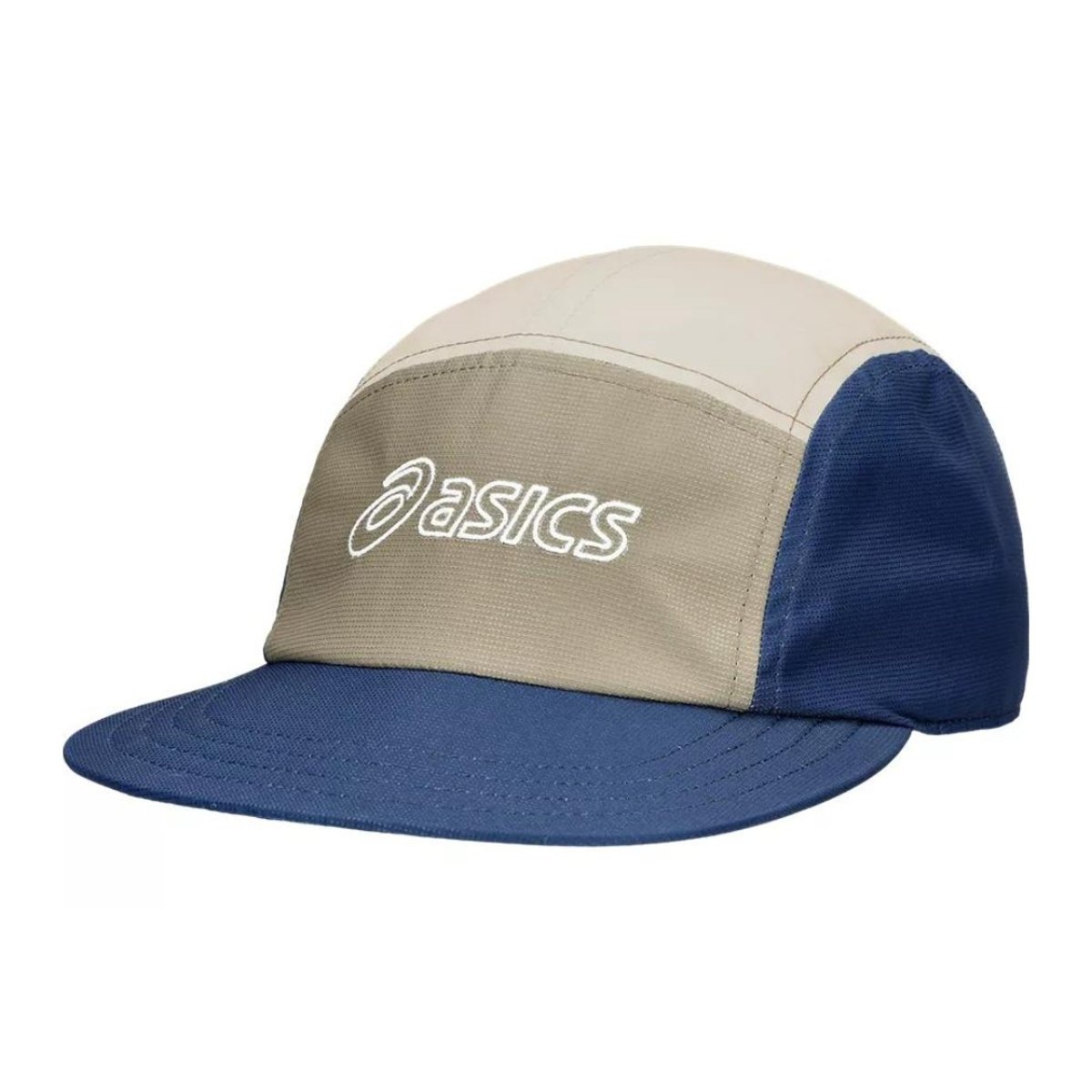 Asics 5 Panel Cap Beige Marineblau