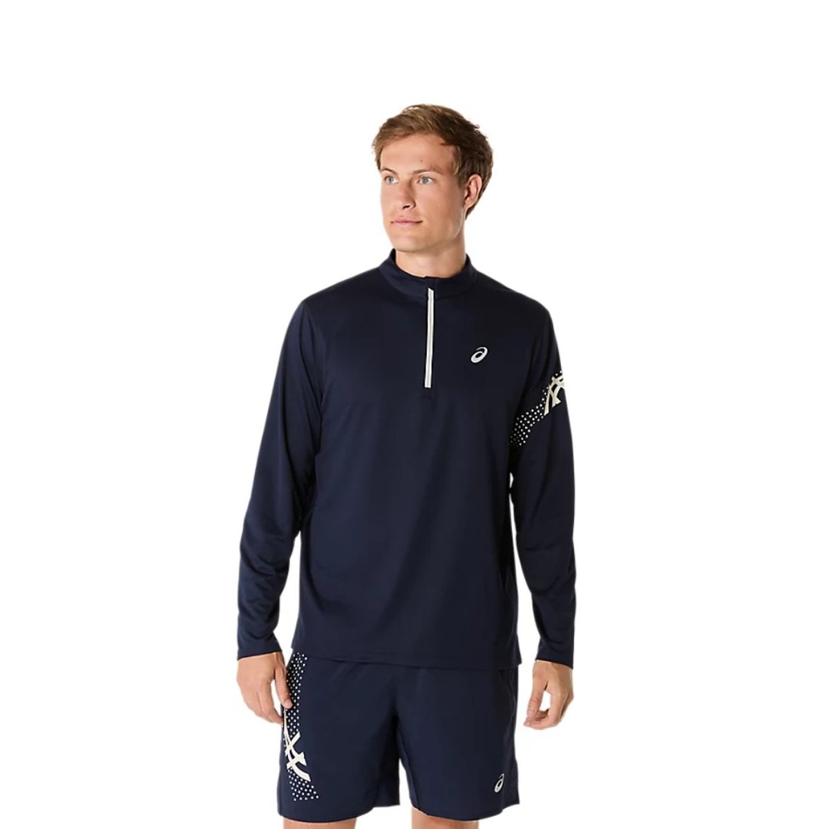 Asics Icon LS 1/2 Zip Langarmshirt Blau, Größe S