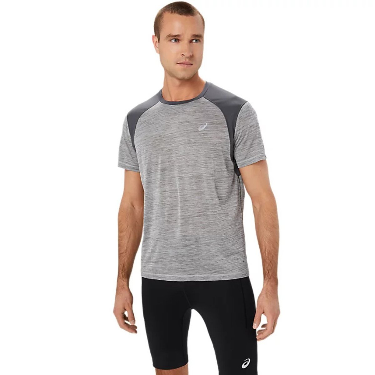 Asics Road Kurzarmshirt Grau, Größe S