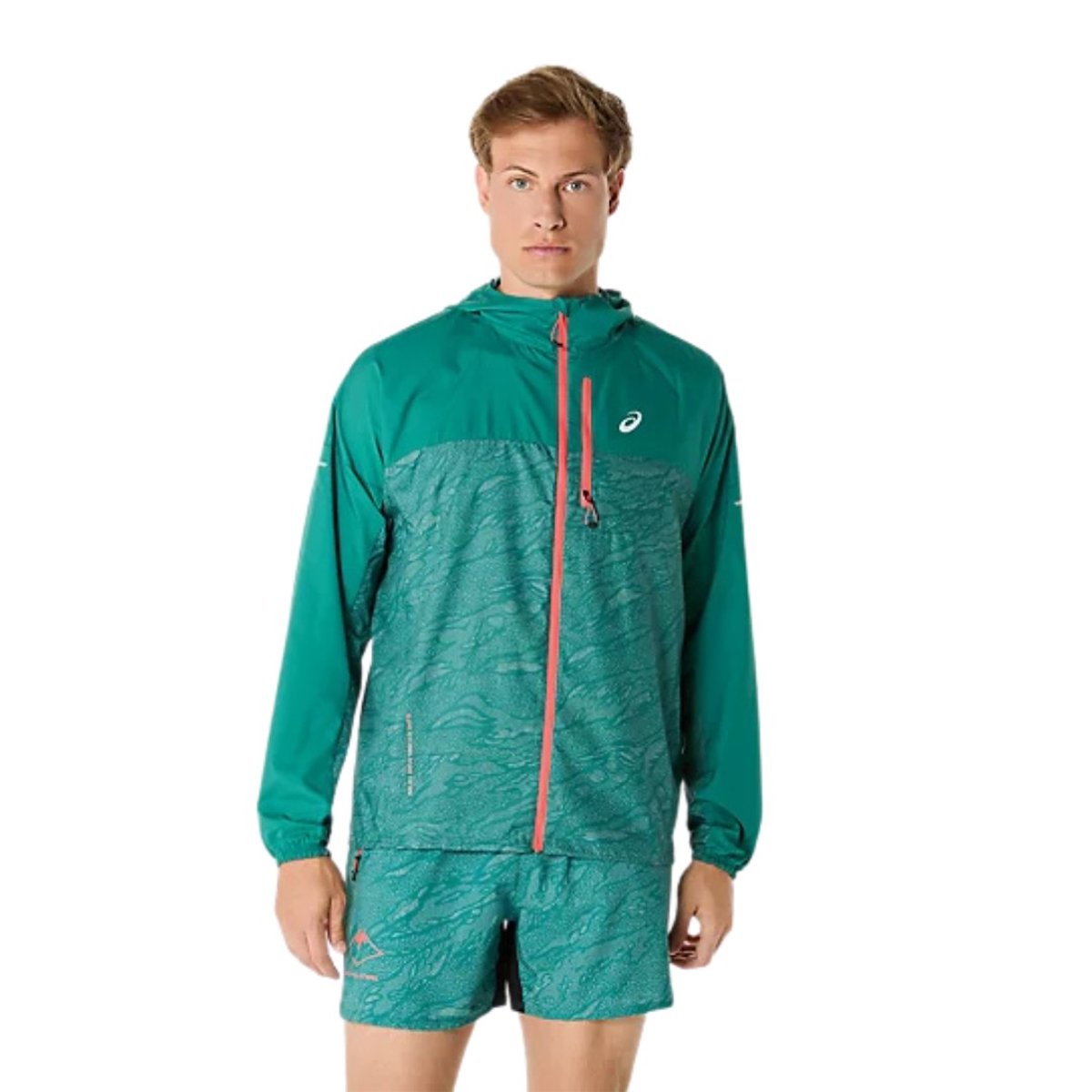 Asics Fujitrail Packable Jacke Grün, Größe XS.