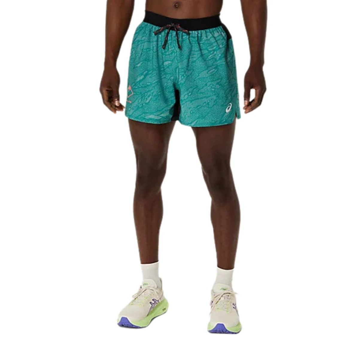 Asics Fujitrail All Over Print 5in Short Grün, Größe S