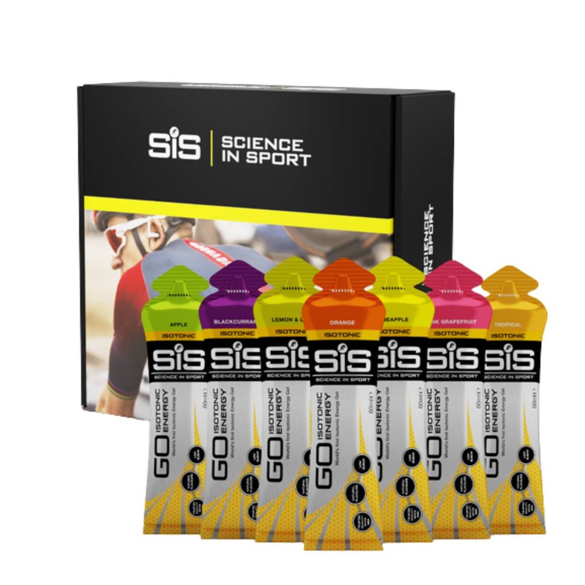 SIS Go Isotonic Energy Variety Pack 60 ml x 7 Stück.