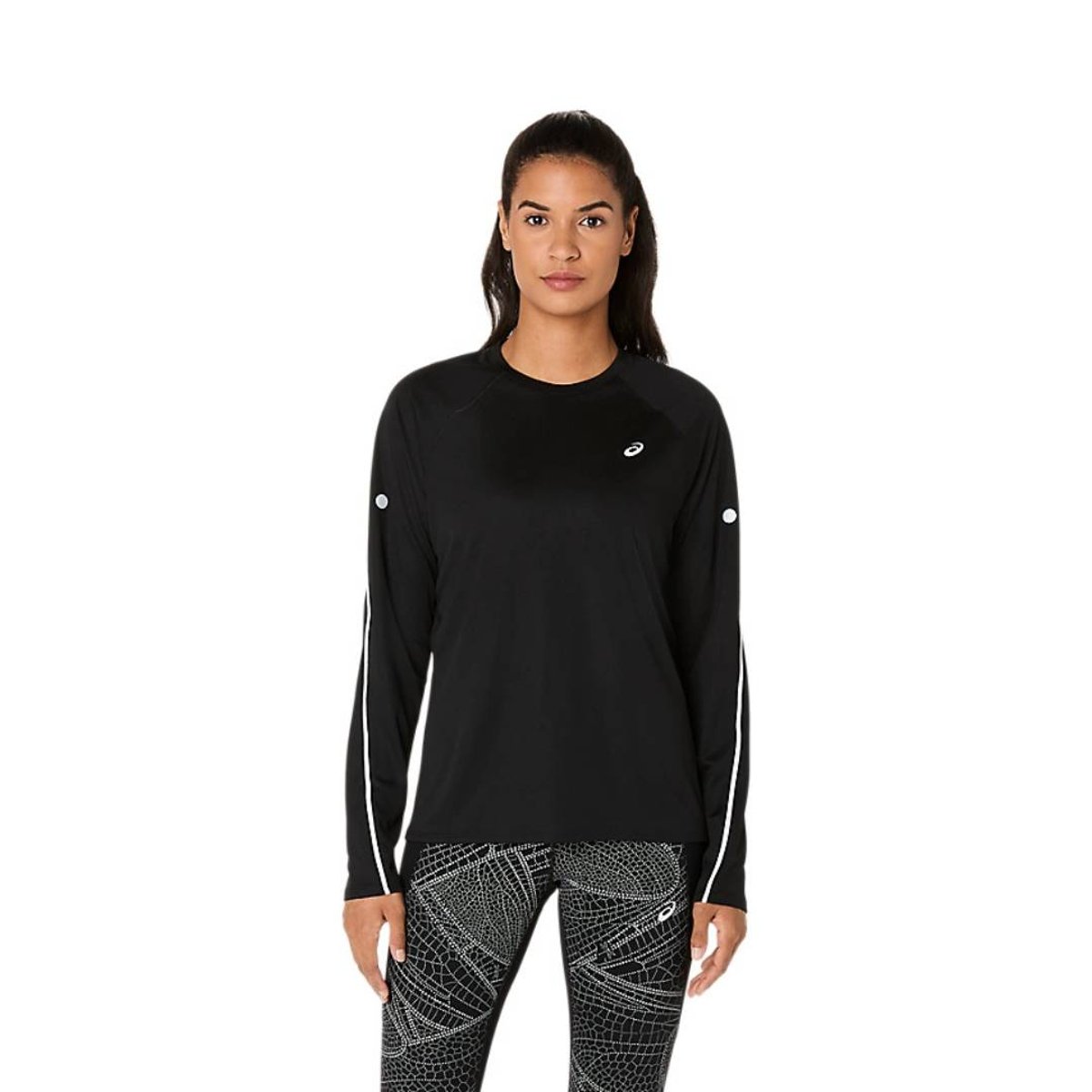 Asics Road Lite Show LS Schwarz Damen T-Shirt, Größe M
