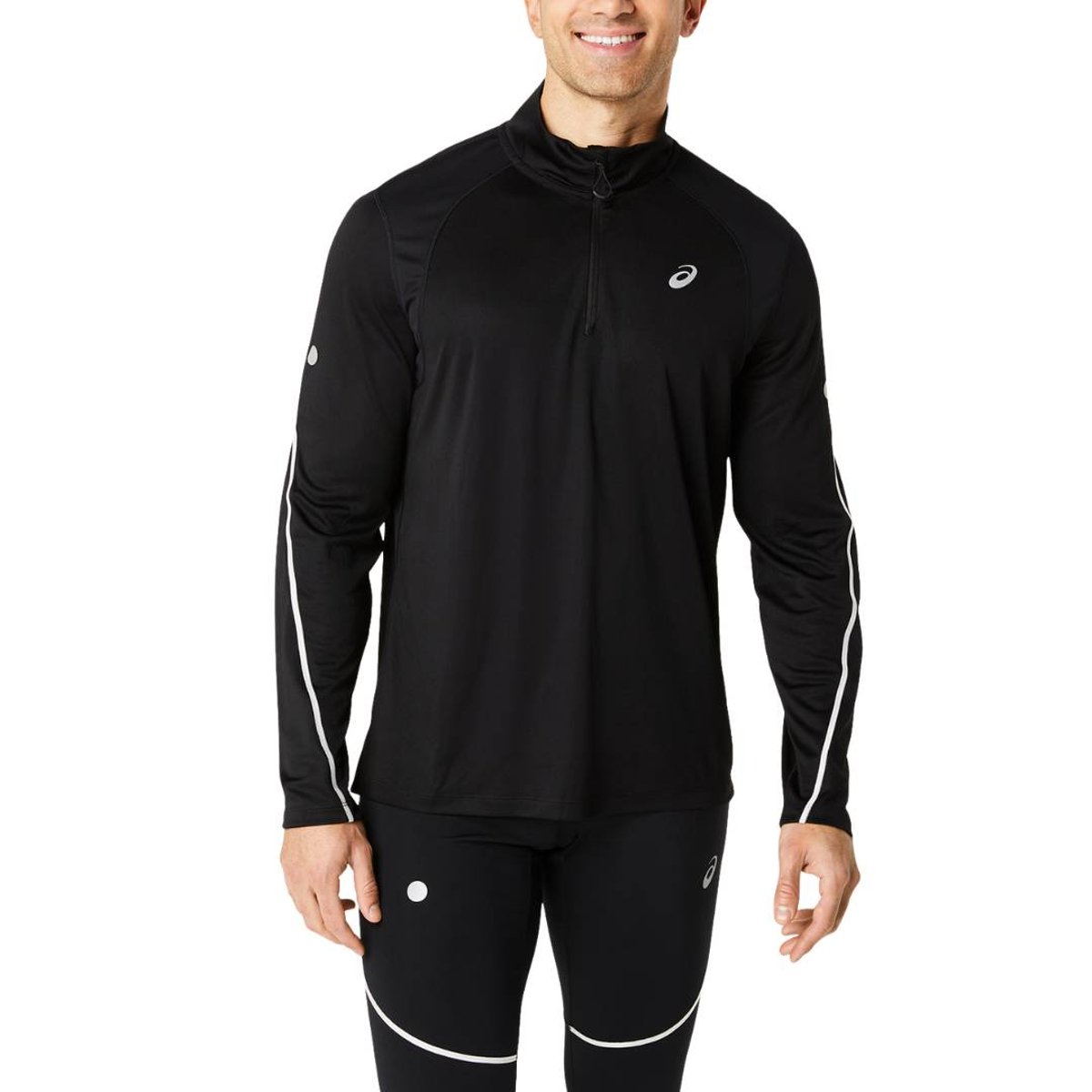 Asics Road Lite-Show 1/2 Zip Shirt Schwarz, Größe L
