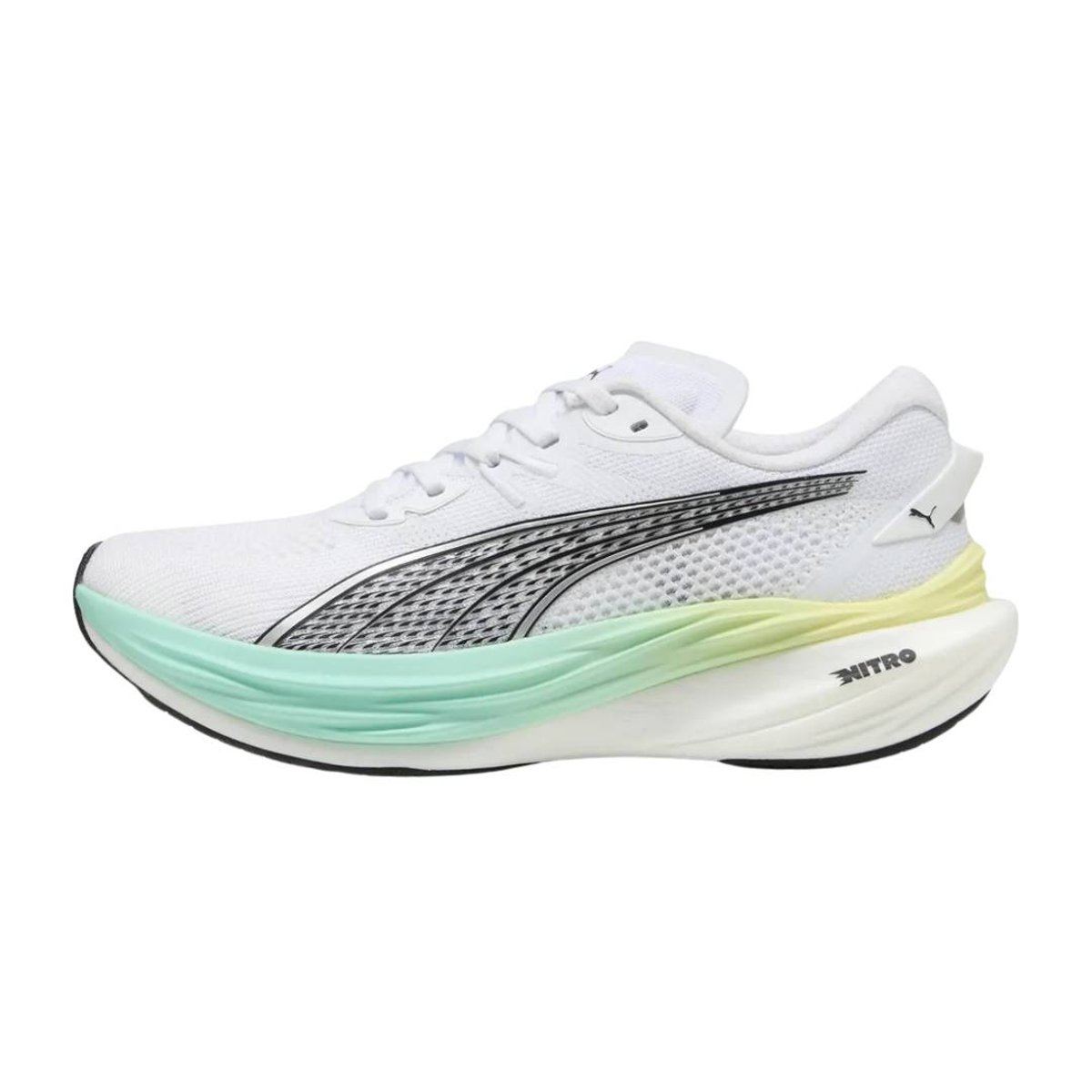 Puma Deviate Nitro 3 Weiß Grün AW25 Damenschuhe, Größe 37 - EUR
