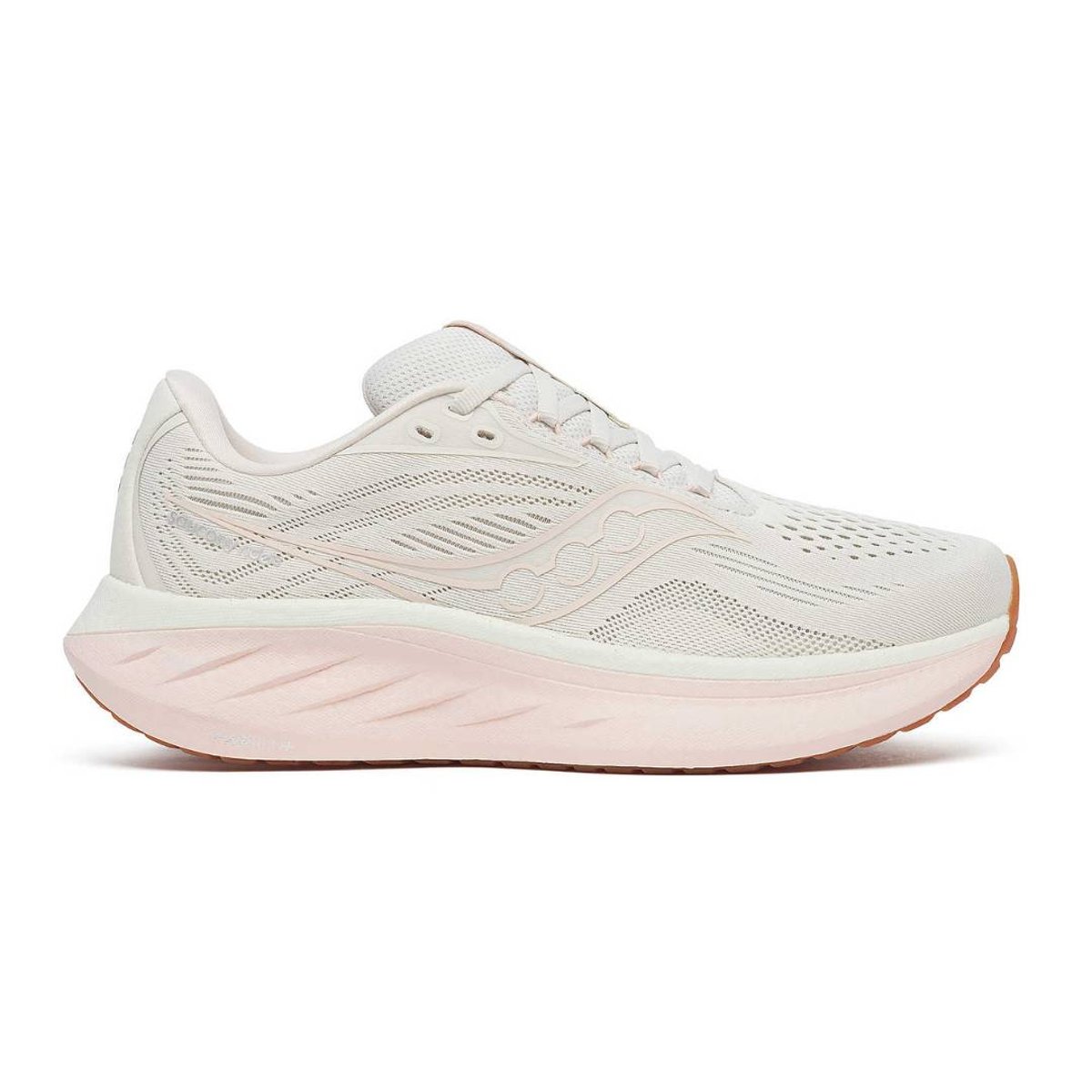 Damenschuhe Saucony Ride 18 Weiß Rosa AW25, Größe 37,5 - EUR