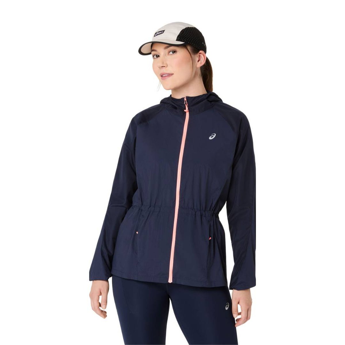 Asics Road Packable Damenjacke Blau, Größe XS.