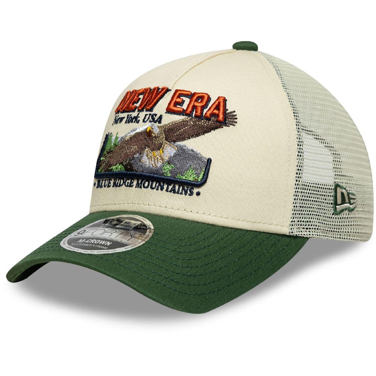 New Era Mesh Trucker Cap OUTDOOR Blue Ridge Mountains beige
