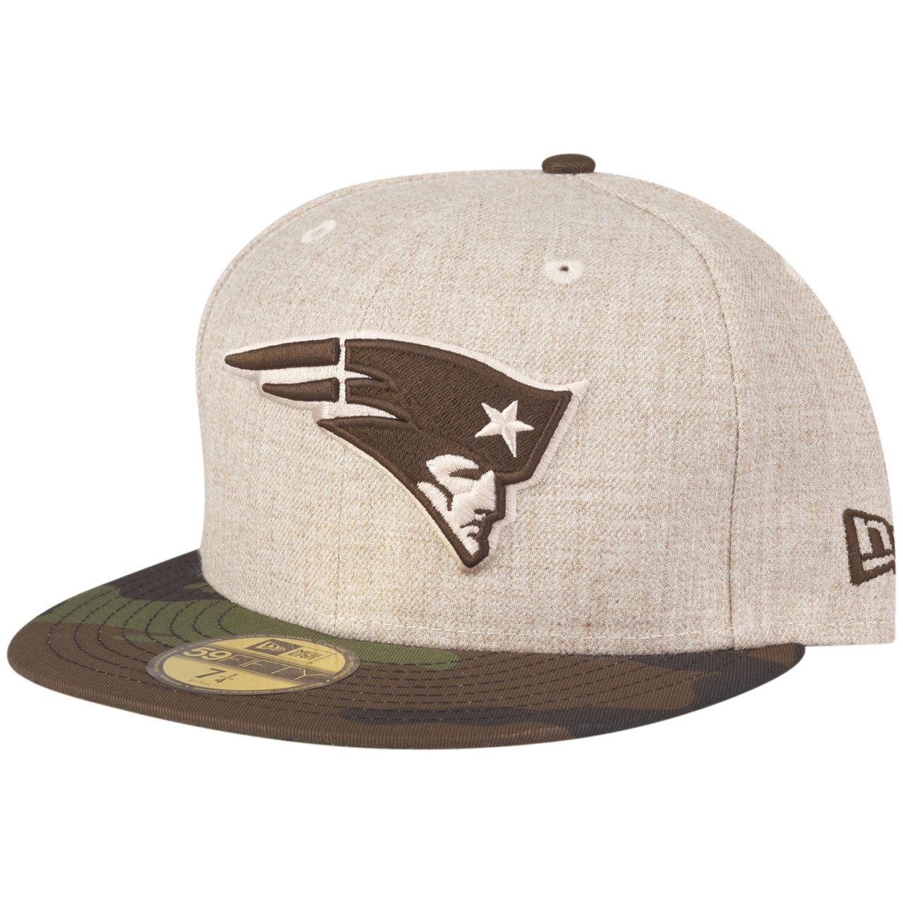 New Era 59Fifty Cap - HEATHER OAT New England Patriots wood