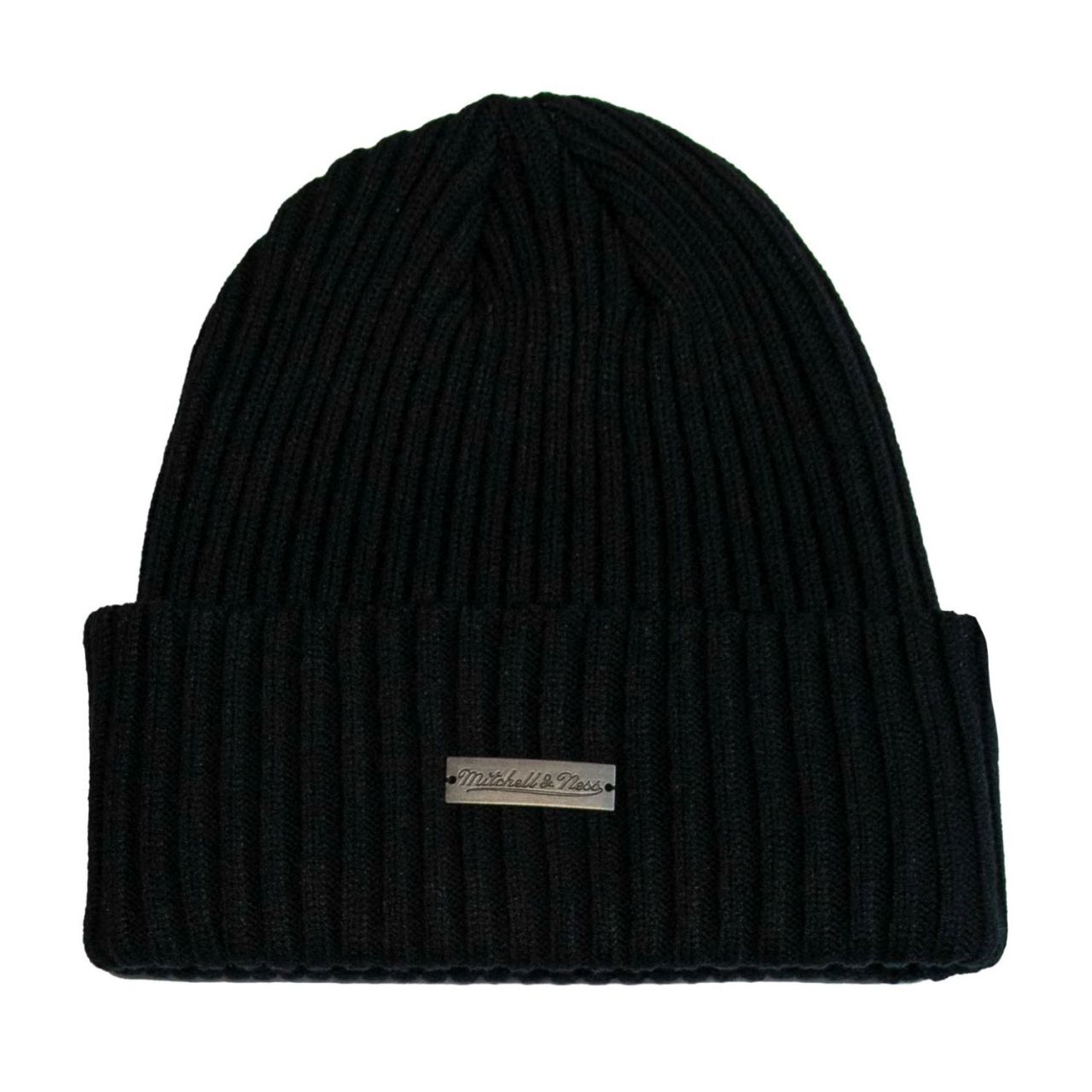Mitchell & Ness Cuff Knit Wintermütze - METAL LOGO schwarz