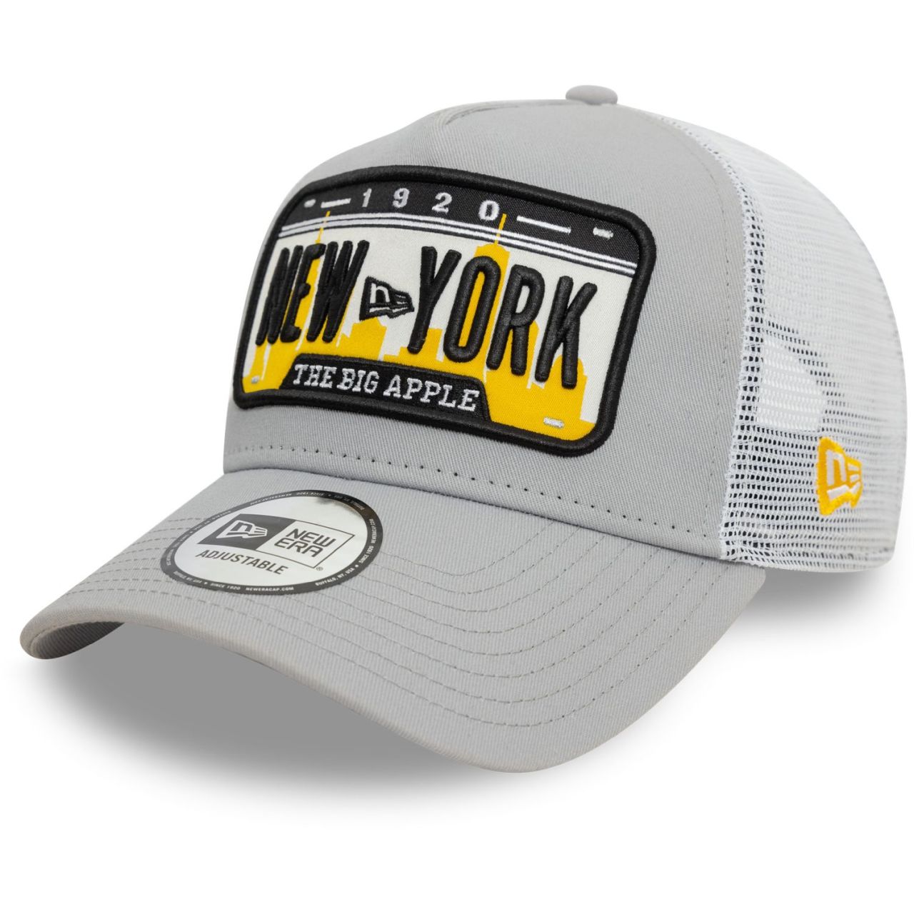 New Era A-Frame Mesh Trucker Cap - BIG APPLE New York grau