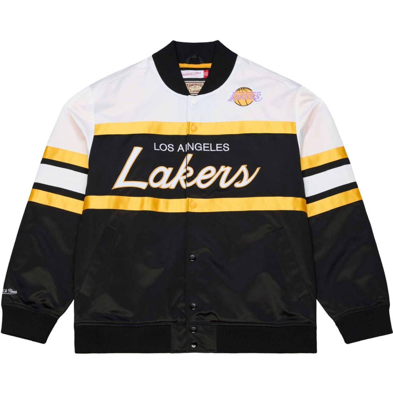 M&N Midweight Satin Varsity Jacke - Los Angeles Lakers