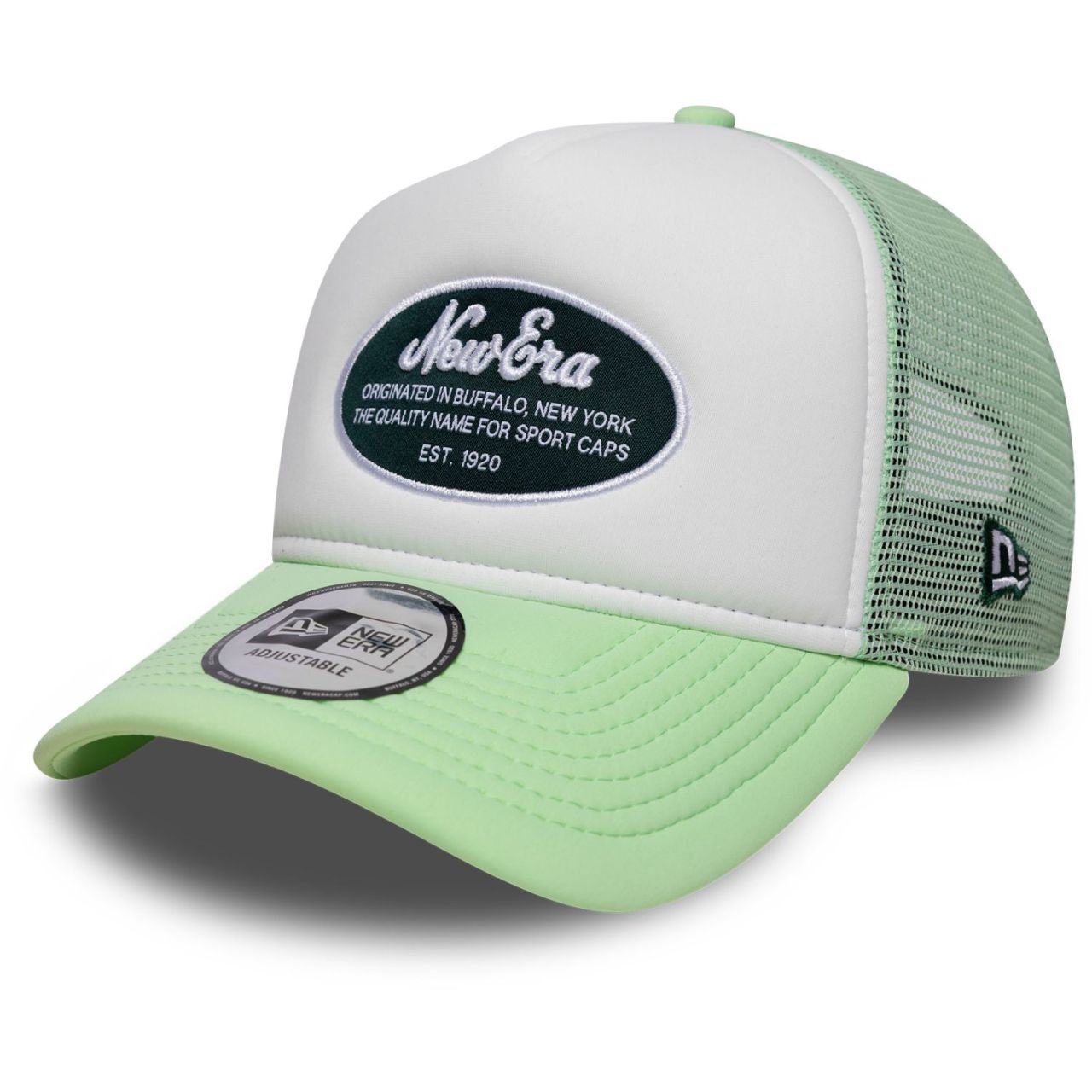 New Era A-Frame Mesh Trucker Cap - RETRO PATCH green
