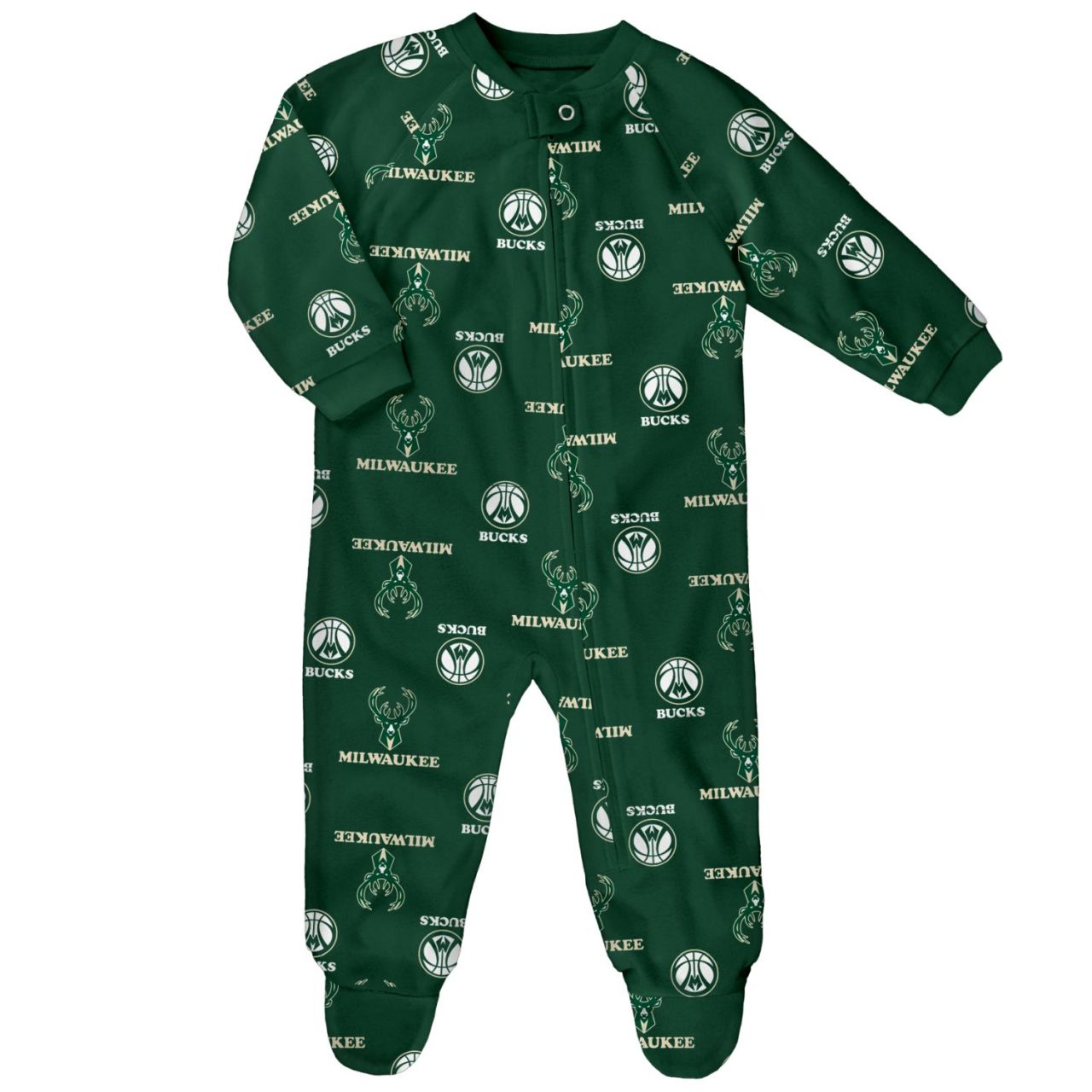 NBA Baby Zip Strampler - RAGLAN Milwaukee Bucks