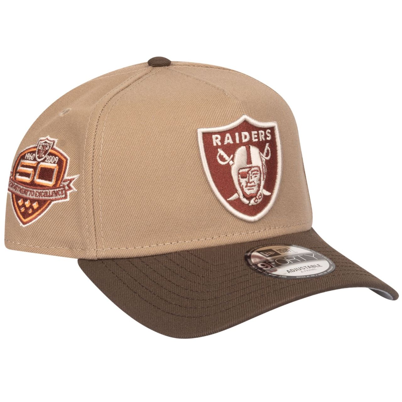 New Era 9Forty A-Frame Cap - Las Vegas Raiders khaki walnut