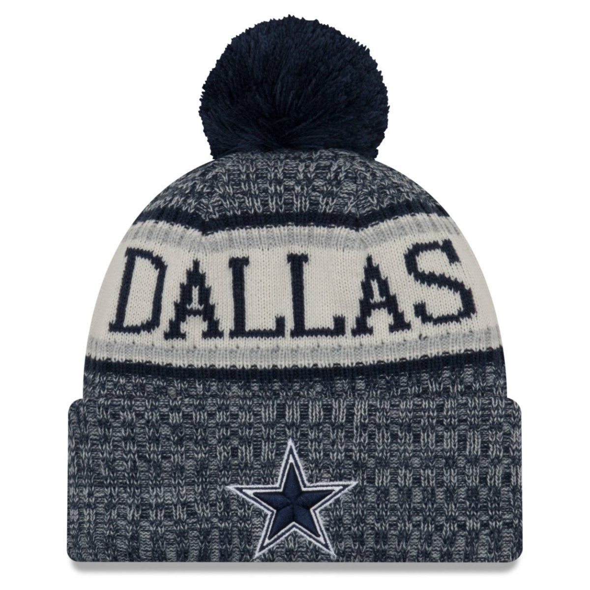 New Era NFL Sideline 2018 Bobble Mütze - Dallas Cowboys