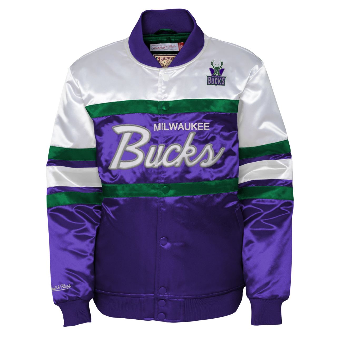 Kinder Heavyweight Satin Jacke - Milwaukee Bucks