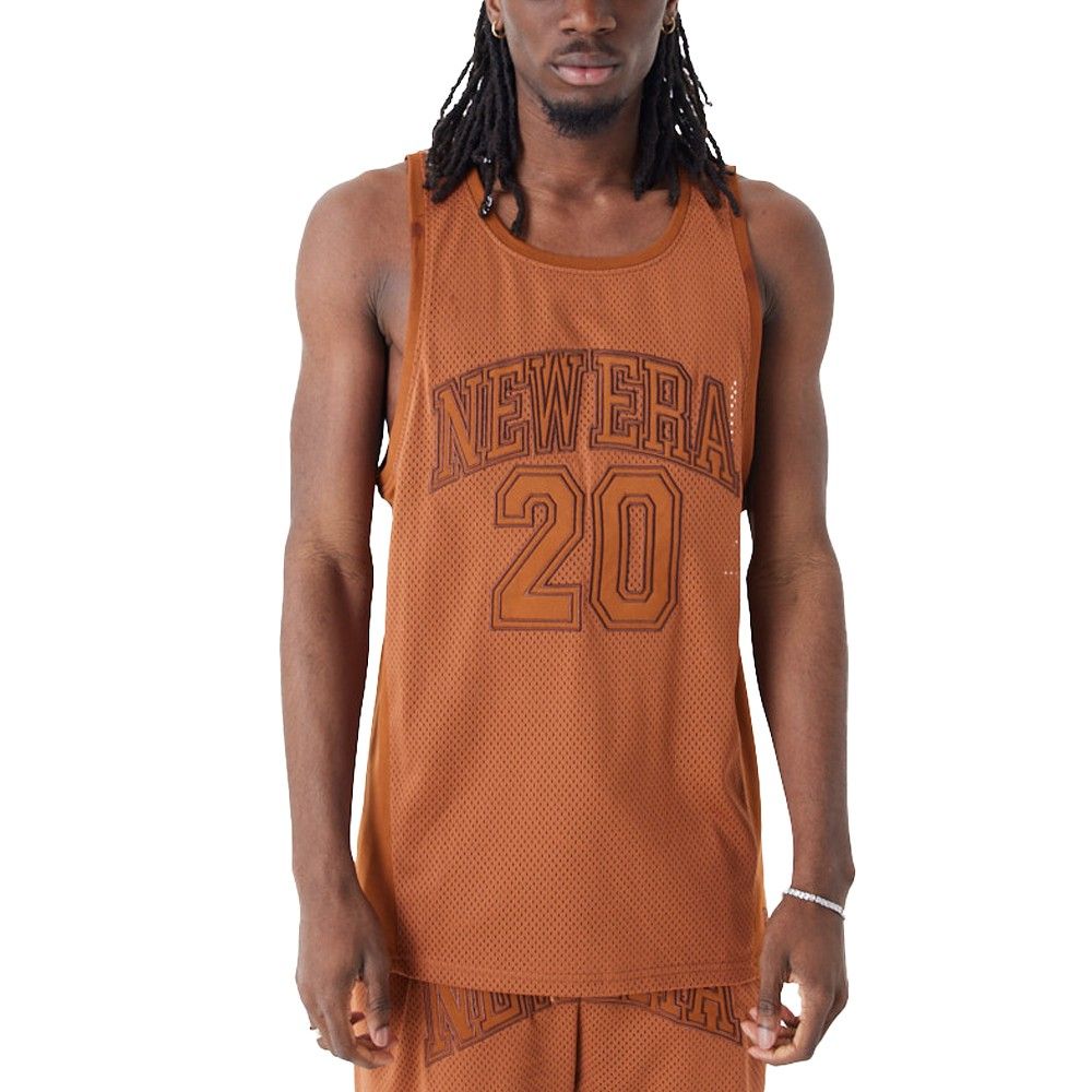 New Era Poly Mesh Tank Top - BRAND LOGO earth braun